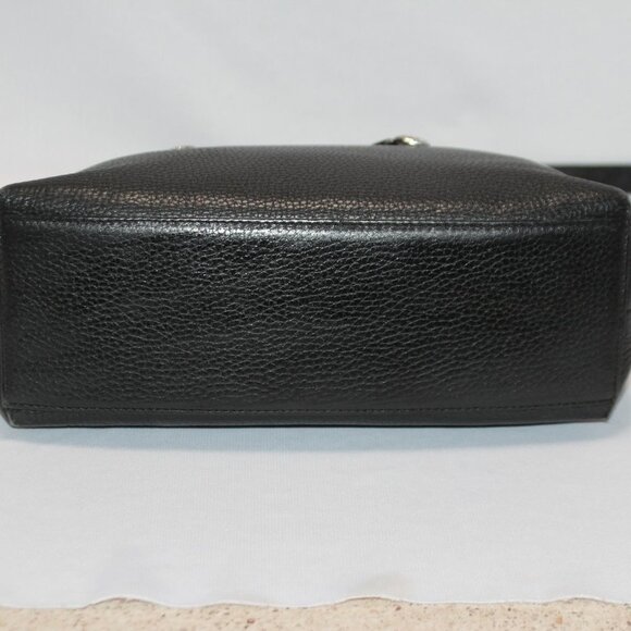 Brighton Black Leather Shoulder Bag Croc Pattern Trim Bow with Hearts - Picture 6 of 16